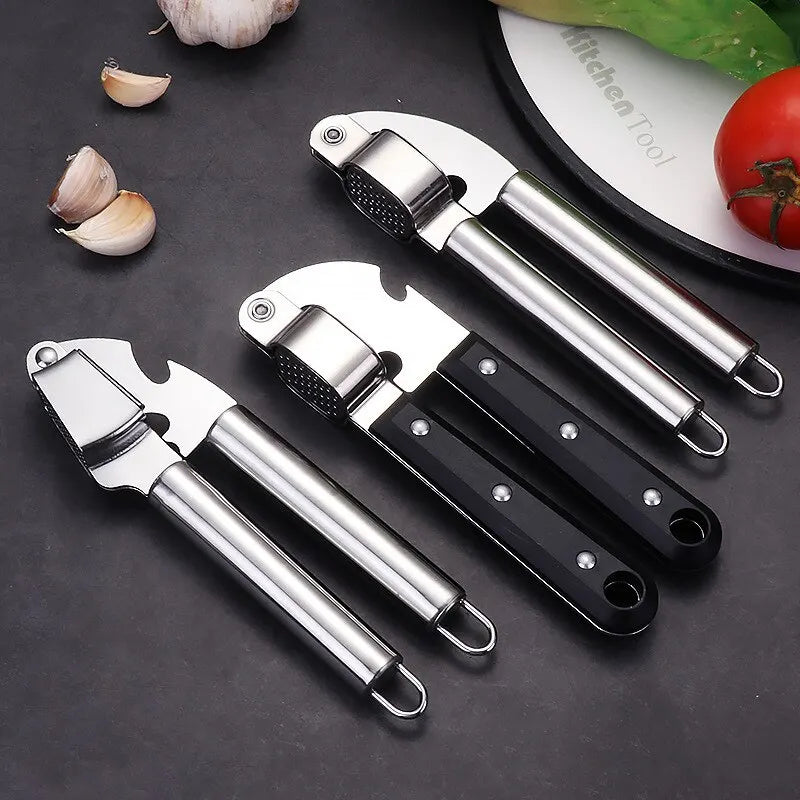 Black Stainless Steel Manual Garlic Press – Eco-Friendly Garlic Press Qst