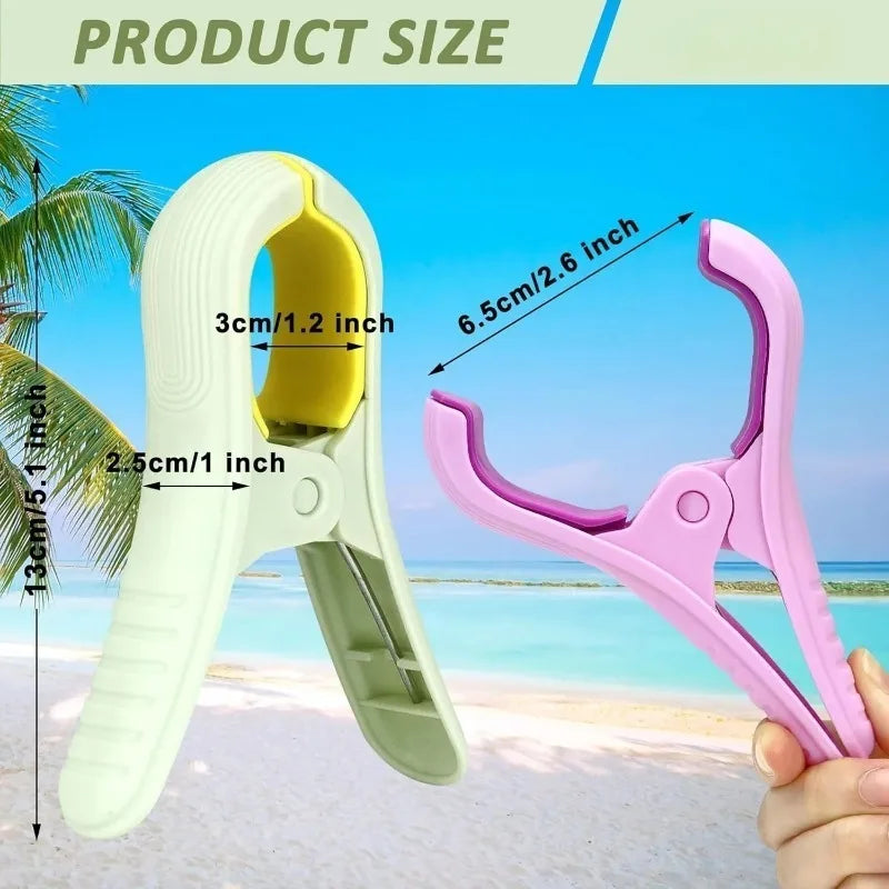 Large Beach Towel Clips Windproof Non-Slip Pegs – Set of 2 Beach Towel Clips Qme