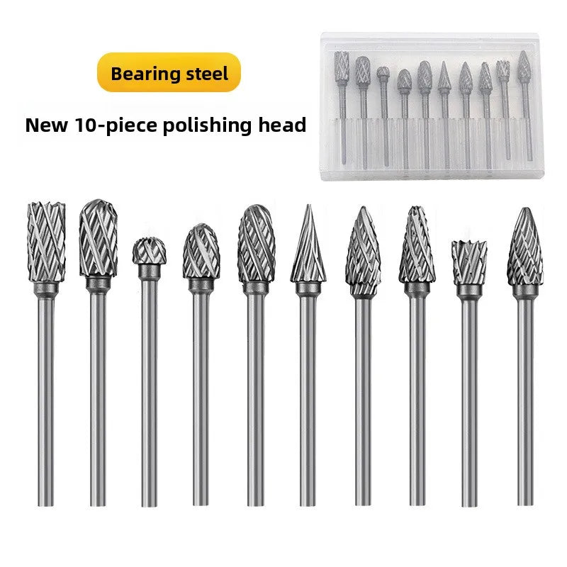 Double Cut Carbide Burr Bits 3mm Shank – 10-Pc Rotary Set Rotary Tool Bits Qme 10Pcs