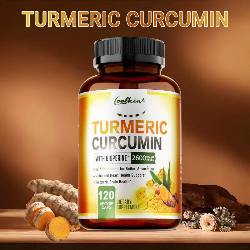 Turmeric Curcumin Capsules 95% Curcuminoids + BioPerine Turmeric Supplement Qst