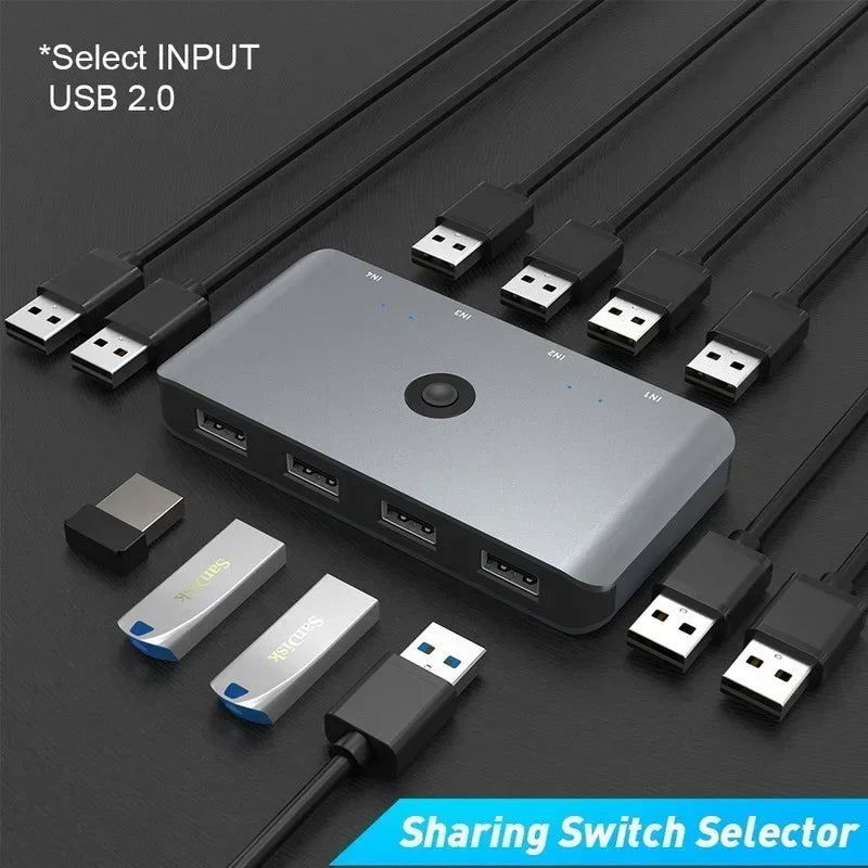 USB 3.0 KVM Switch – Share USB Devices Across 4 Computers KVM Switch Qme