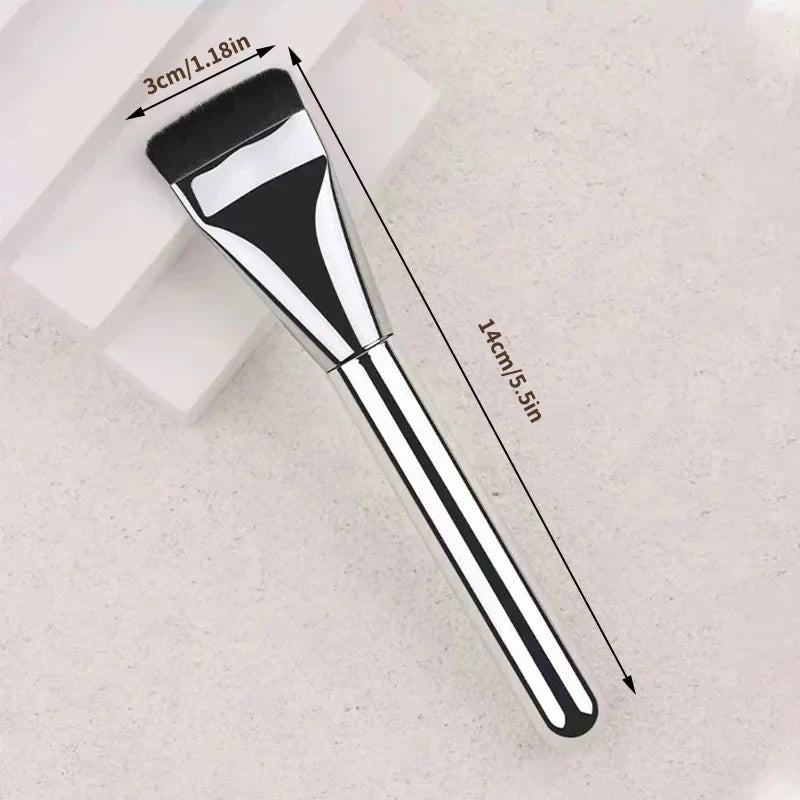 Ultra-Thin Foundation Brush | Korean Makeup Tool for Flawless Skin Makeup Brush Qme 1Pc Silver