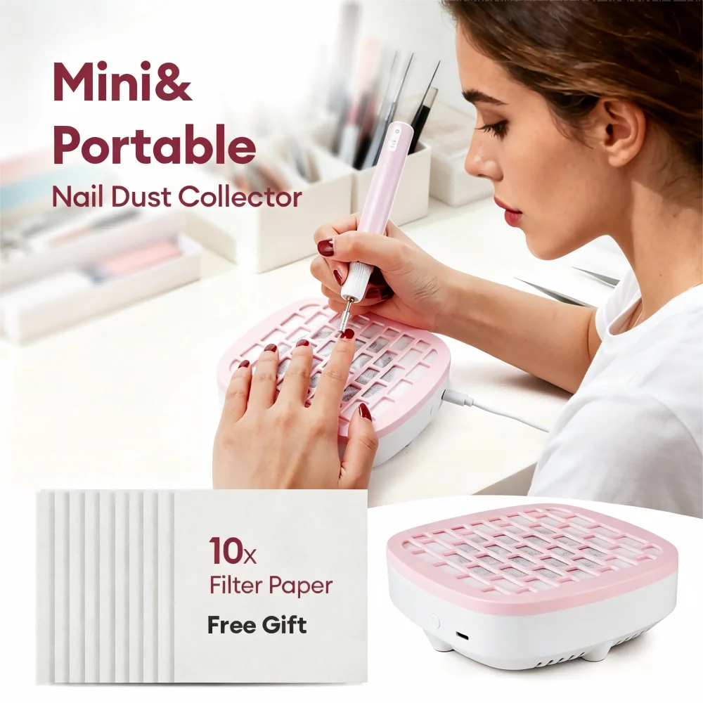 USB Mini Nail Dust Collector 3200RPM Portable Vacuum Fan Nail Dust Collector Qst