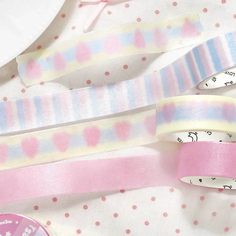 Cartoon Die-Cut Masking Tape for Scrapbooking & Journaling Decorative Craft Tape Qme