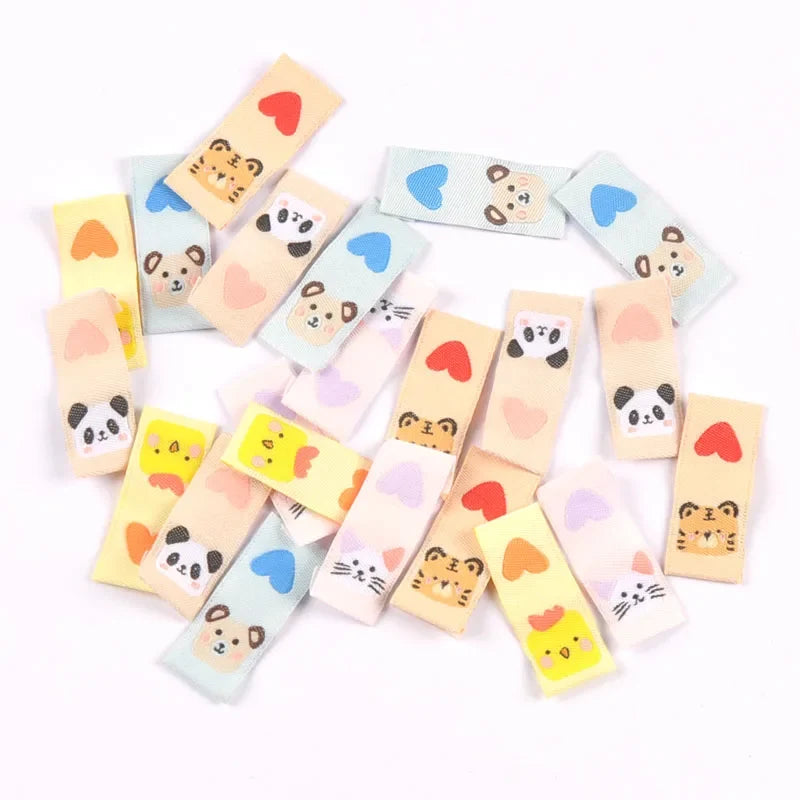 Animal Print Washable Sewing Care Labels – Tiger Chick Panda 50pcs Sewing Care Labels Qme