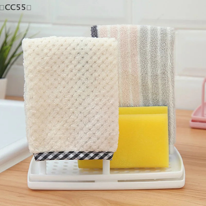 Detachable Sink Sponge & Dishcloth Holder – Kitchen Organizer Sink Sponge Holder Qst