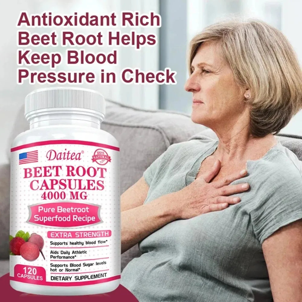 Beetroot Capsules – Heart Health, Circulation & Energy | DAITEA Dietary Supplement Qst