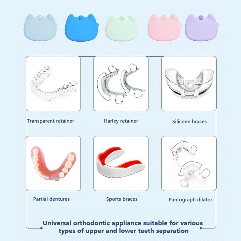 Silicone Retainer & Denture Case with Vent Holes | Portable Dental Storage Case Qst