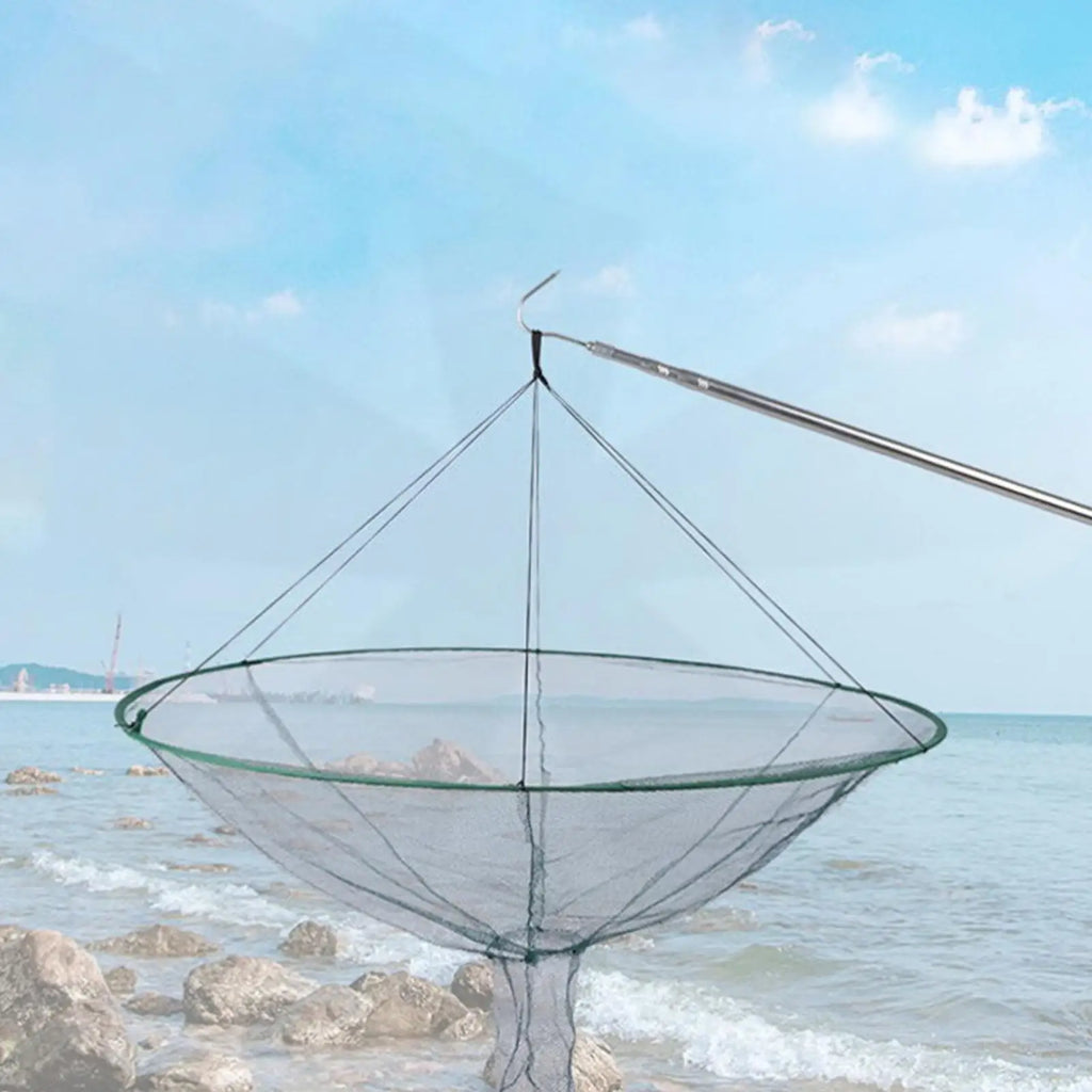 Collapsible Round Hoop Net – Crab & Cast Fishing Net Collapsible Fishing Net Qme