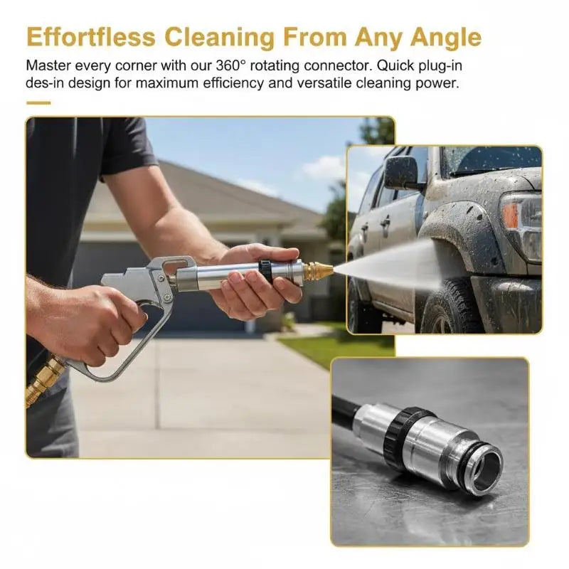 360° Rotatable Jet Nozzle 1/4" Quick Connect Leak-Proof Pressure Washer Nozzle Qme