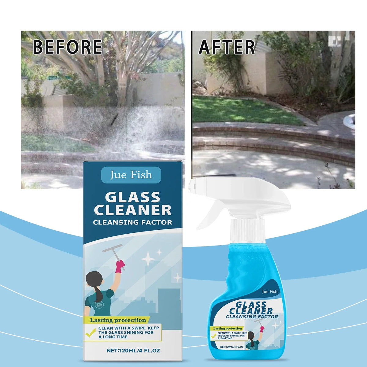 Qme Glass & Mirror Cleaning Spray – Streak-Free Shine Glass Cleaning Spray Qme