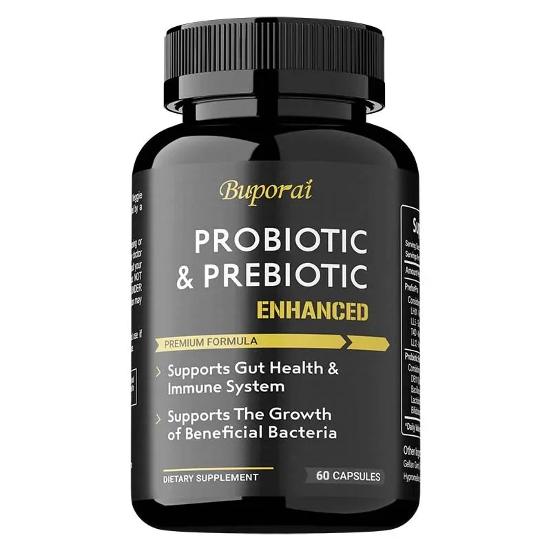 Pslalae Probiotics & Prebiotics Capsules – Daily Gut Support Probiotic Supplement Qst 60 Capsules