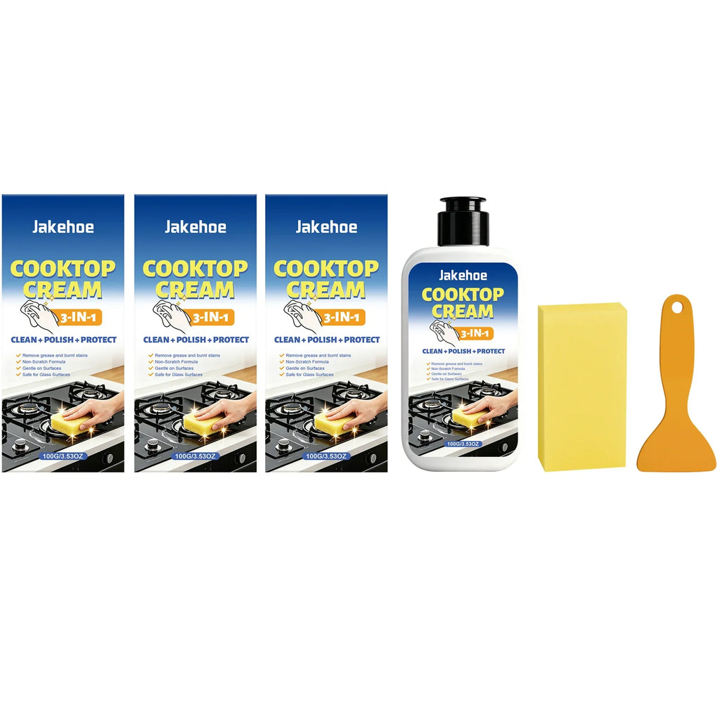 Multi-Functional Kitchen Degreaser Cleaner | 3-in-1 Cooktop Kit Kitchen Degreaser Cleaner Qme 3 x 100G Boxed