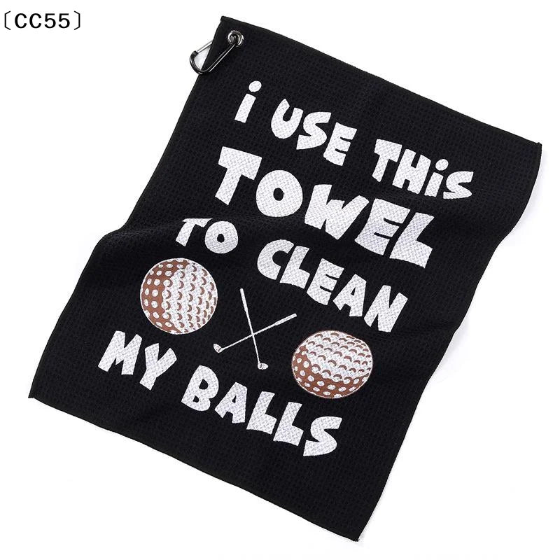 Color Printed Microfiber Golf Towel with Carabiner Clip Golf Towel Qst