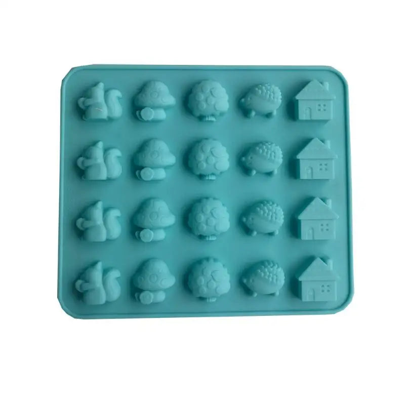 Silicone Baking Mold – Mushroom Hedgehog Squirrel House Silicone Baking Mold Qme Blue
