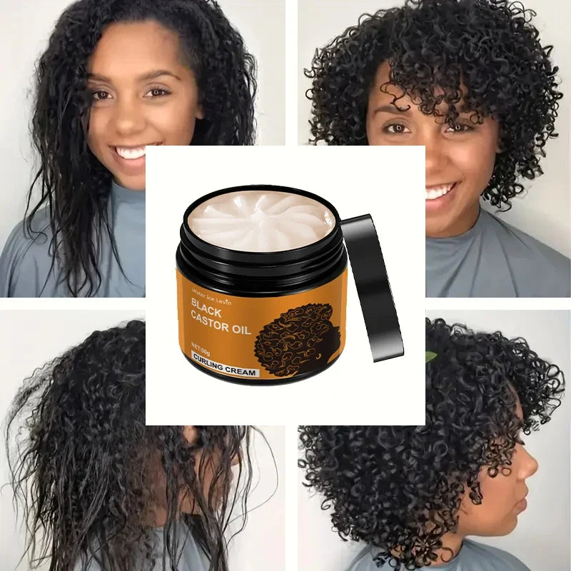 Black Castor Oil Curling Cream – Frizz-Free Long-Lasting Curls Curl Styling Cream Qme