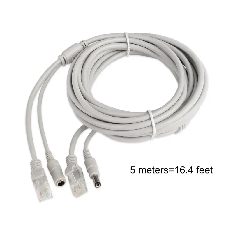 ESCAM RJ45 DC 12V Power LAN Cable for CCTV IP Cameras Power LAN Cable Qme China Mainland 20m Ivory