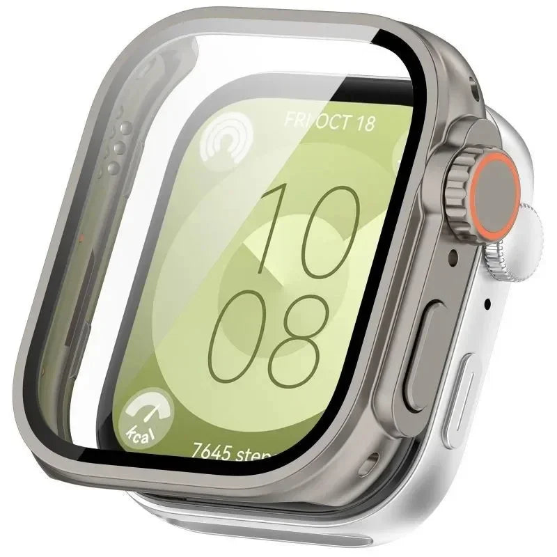 Tempered Glass Screen Protector Case for Huawei Watch Fit 3 Watch Screen Protector Qme Titanium for Huawei Fit 3