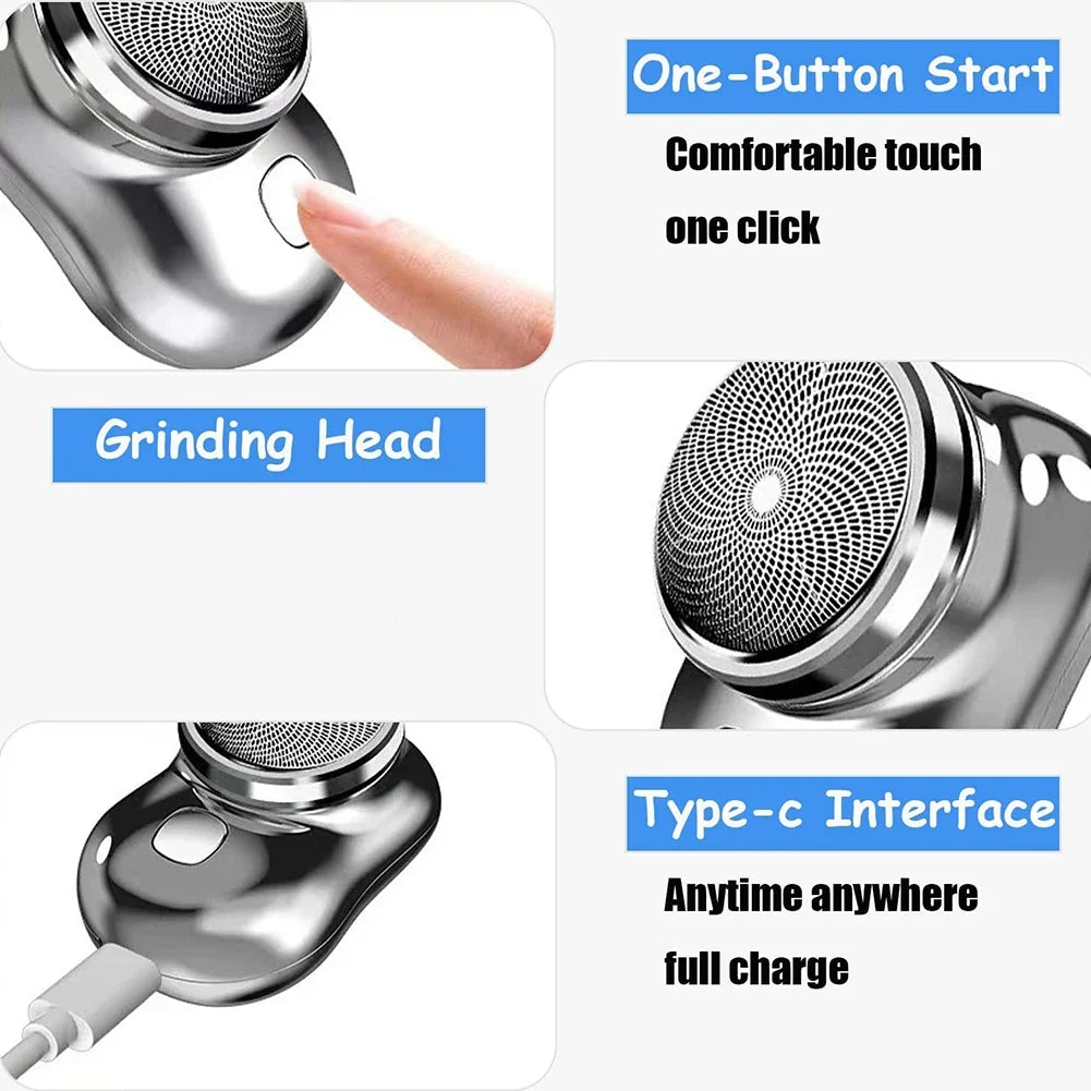 Men's Mini Portable Electric Shaver – USB Rechargeable Razor Portable Electric Shaver Qme