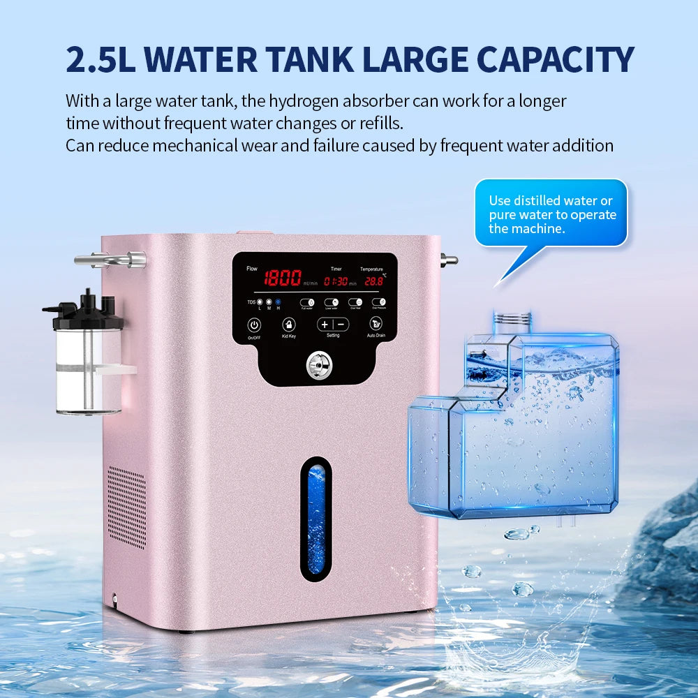 Suyzeko 1800ml Molecular Hydrogen Inhalation Machine 99.99% Purity Hydrogen Inhalation Machine Qst