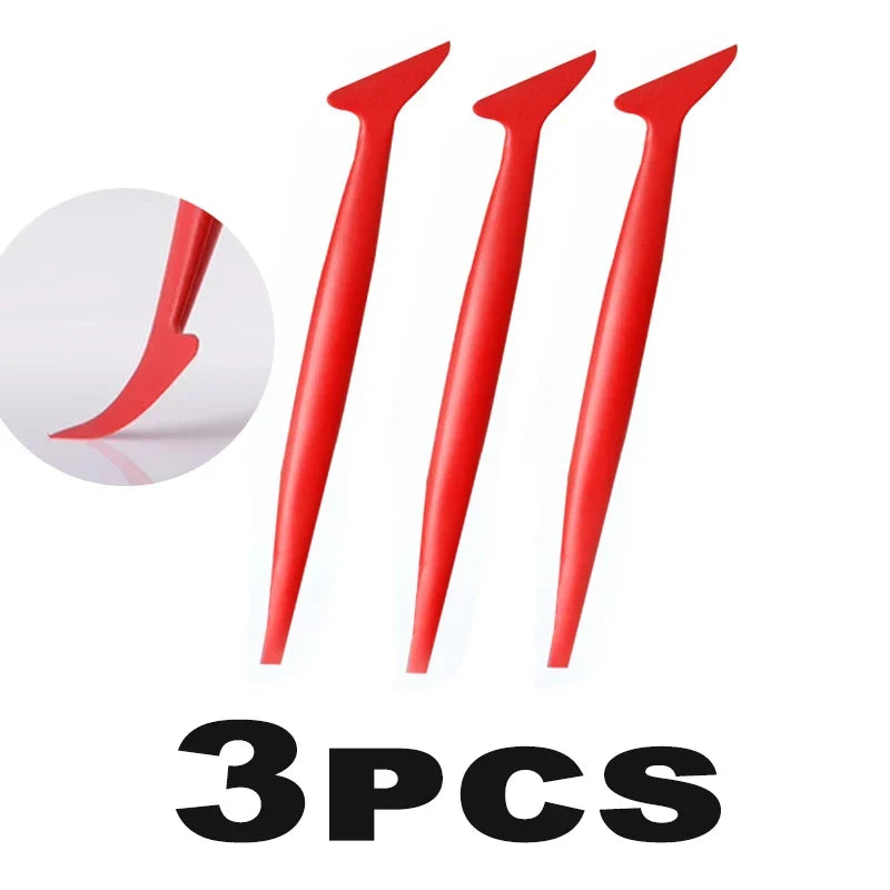 Car Micro Squeegee Set – Vinyl Wrap & Tint Slot Tool Auto Vinyl Wrap Tool Qme Red 3PCS