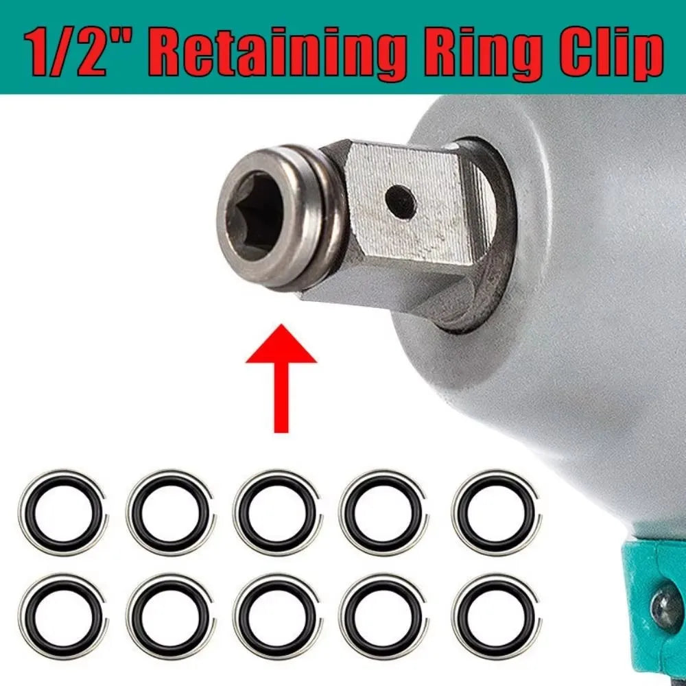 1/2" Drive Impact Wrench Socket Retaining Ring & O-Ring Clips Socket Retaining Ring Qme 20pcs