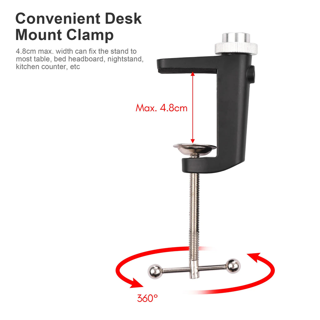 Andoer ST-01 Flexible Desk Mount Stand & Ballhead Adapter Camera Desk Mount Stand Qst