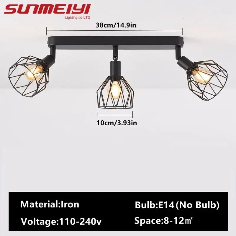 Modern Black Ceiling Lamp – American Industrial Style Ceiling Light Fixture Qme