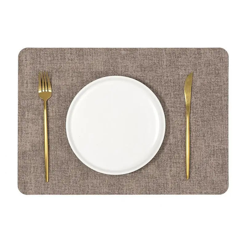 PU Leather Nordic Placemat – Waterproof, Oil-Proof, Heat Resistant Table Placemat Qst Yellow