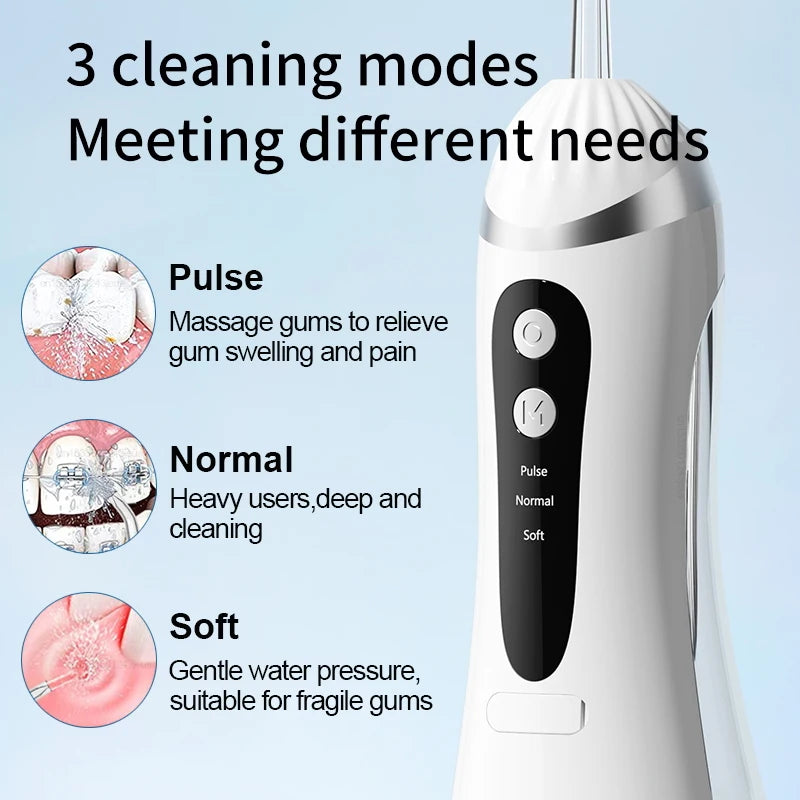 Peicon Portable Water Flosser – 3 Modes, USB Rechargeable Cordless Oral Irrigator Qst