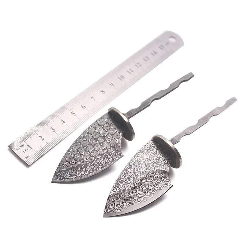 Swayboo Rosette Damascus Steel Fixed Blade Knife Blank DIY Fixed Blade Knife Blank Qst