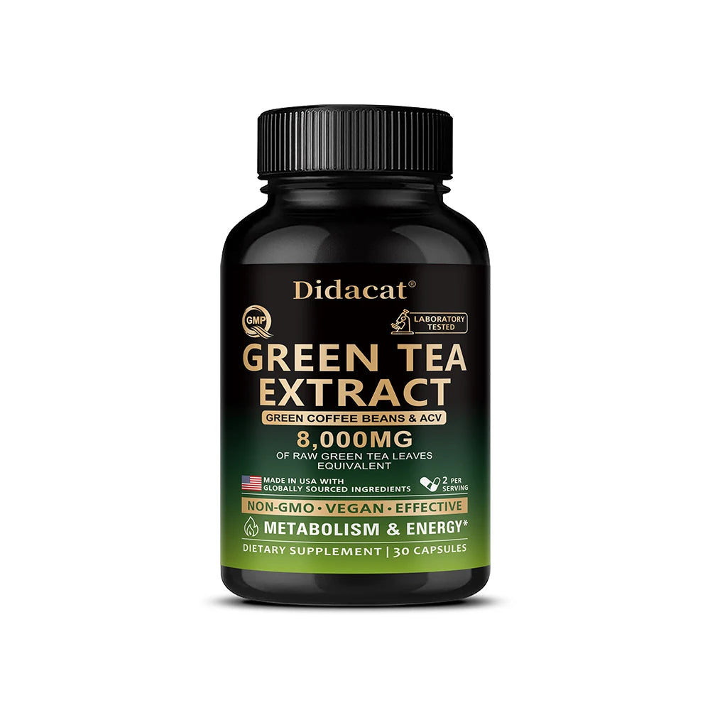 Green Tea Extract Capsules – Energy, Focus & Antioxidant Support Herbal Supplement Qst 30 count-1 bottle