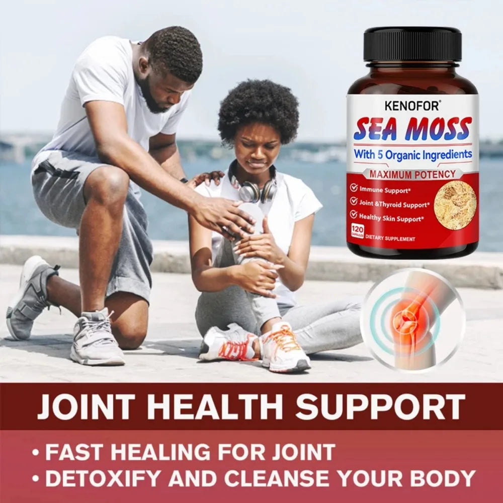Organic Sea Moss Capsules – Skin, Gut & Immunity Support Sea Moss Supplement Qst