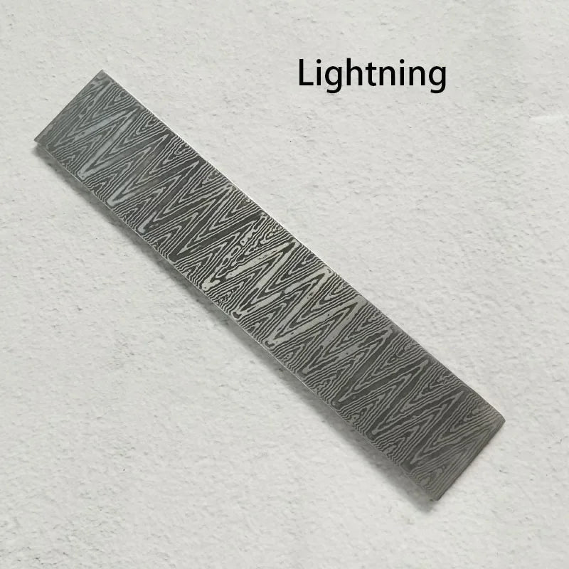 Damascus Steel Blade Billet 58HRC VG10 DIY Knife Making Blank Knife Making Billet Qst 16x3x0.3CM Lightning