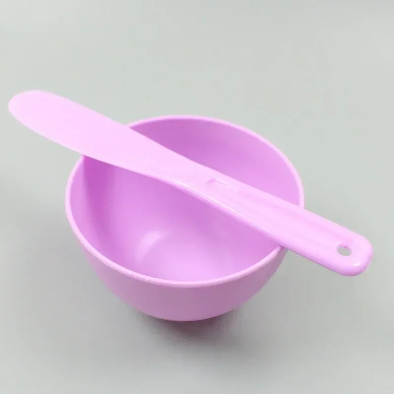 Silicone Face Mask Mixing Bowl & Brush Applicator Set Skincare Applicator Set Qme Purple Set