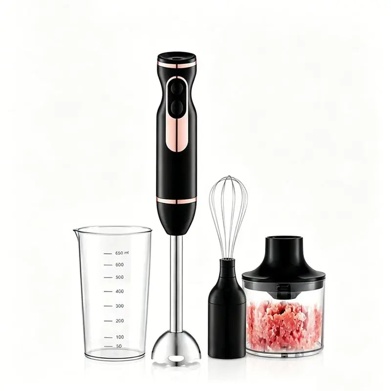 4-in-1 Immersion Blender 400W – Stick Mixer, Whisk & Chopper Immersion Blender Qst
