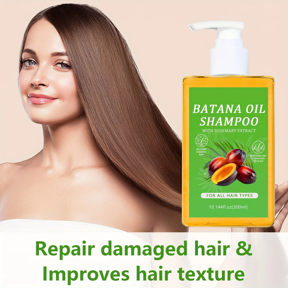 Organic Batana Oil Shampoo with Rosemary – All Hair Types Nourishing Shampoo Qst