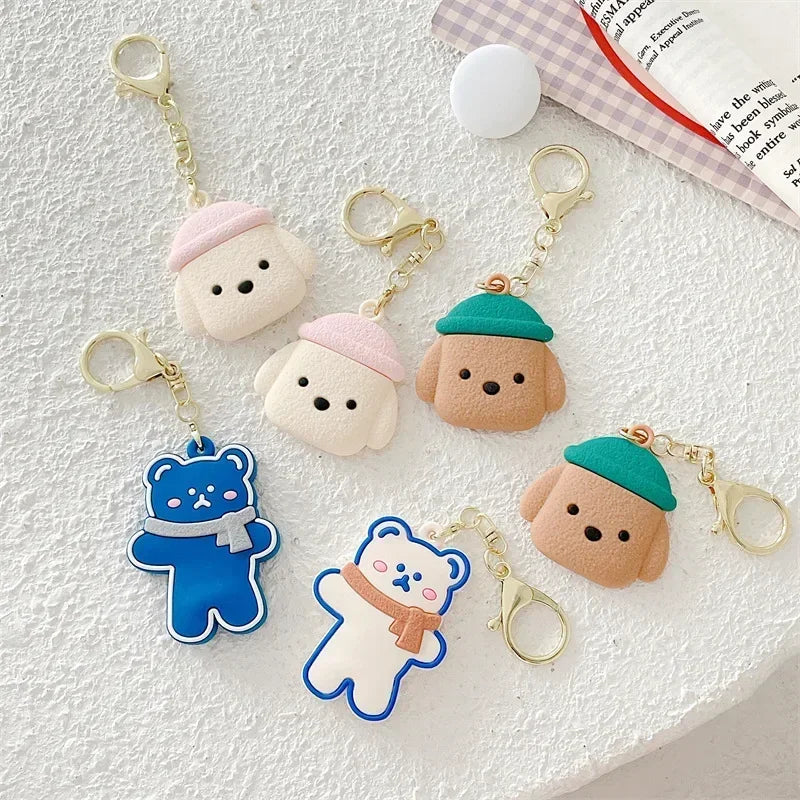 Cartoon Silicone AirTag Case Cute Keychain Tracker Cover AirTag Keychain Case Qme