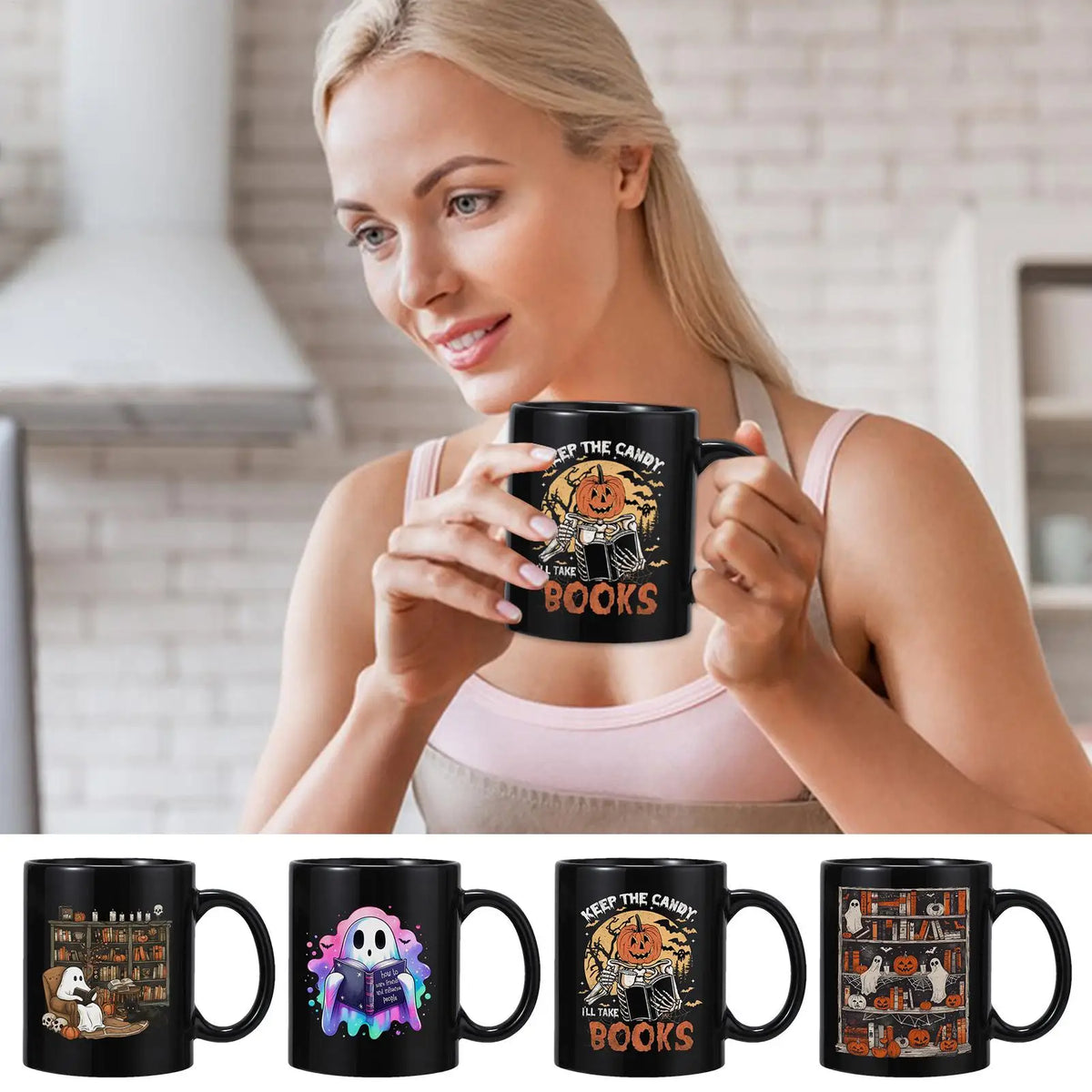 Halloween Pumpkin Ceramic Coffee Mug 400ml – Spooky Fall Cup Ceramic Coffee Mug Qme