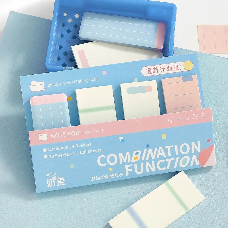 Kawaii Sticky Notes Bookmarks Memo Pad – 120 Sheets, 7 Colors Kawaii Sticky Notes Qme