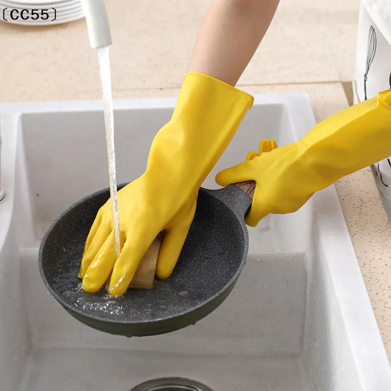 Waterproof Rubber Dishwashing Gloves – Kitchen Household Household Cleaning Gloves Qst