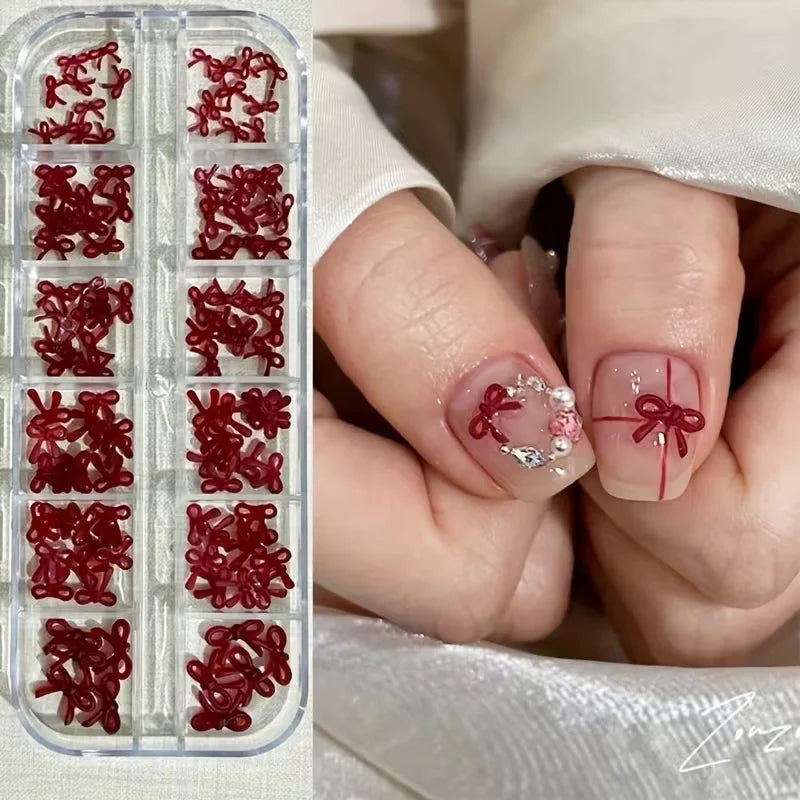 12-Compartment Christmas Wreath Nail Art Organizer | Burgundy Bow Nail Art Organizer Qme army green