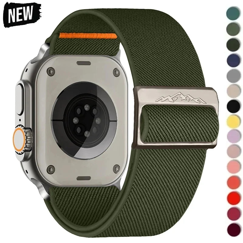 Nylon Apple Watch Band – Series 9 8 7 SE Ultra 2 | 16 Colors Watch Band Qme