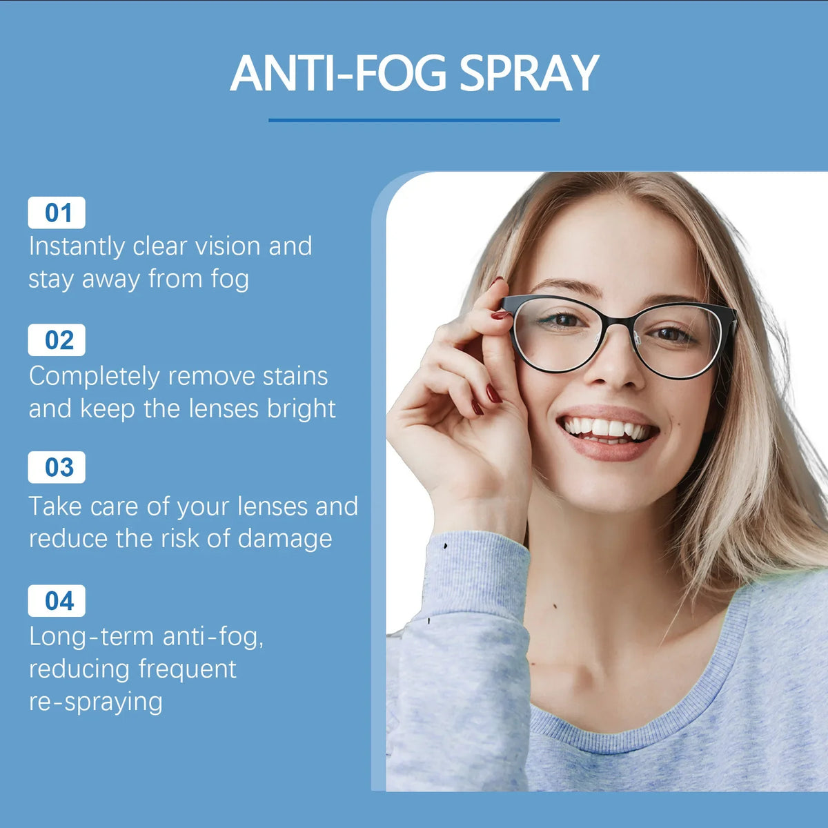 Portable Eyeglass Lens Cleaner Spray & Polish | 3 Scents Eyeglass Lens Cleaner Qme