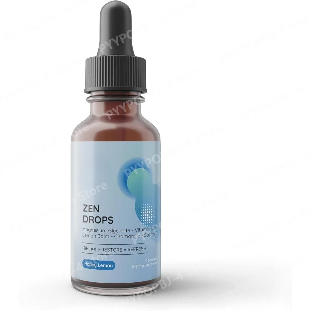 Magnesium Glycinate Liquid Drops – Vitamin D3, L-Theanine, Lemon Balm Liquid Supplement Drops Qst 1 bottle
