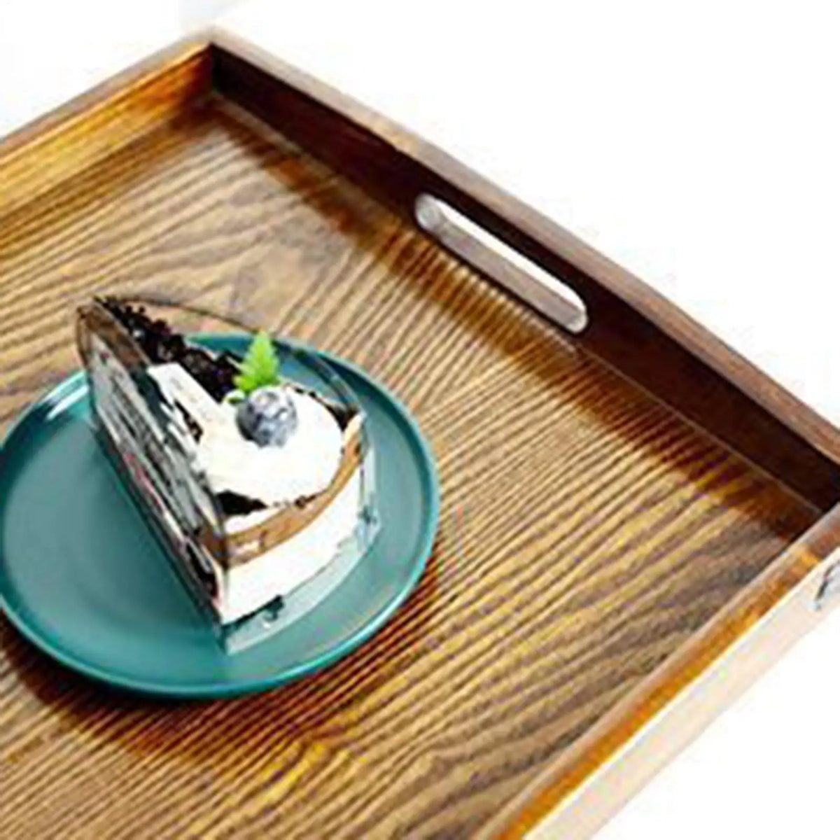 Wood Rectangular Serving Tray & Storage Organizer – 30x20cm Wood Serving Tray Qme