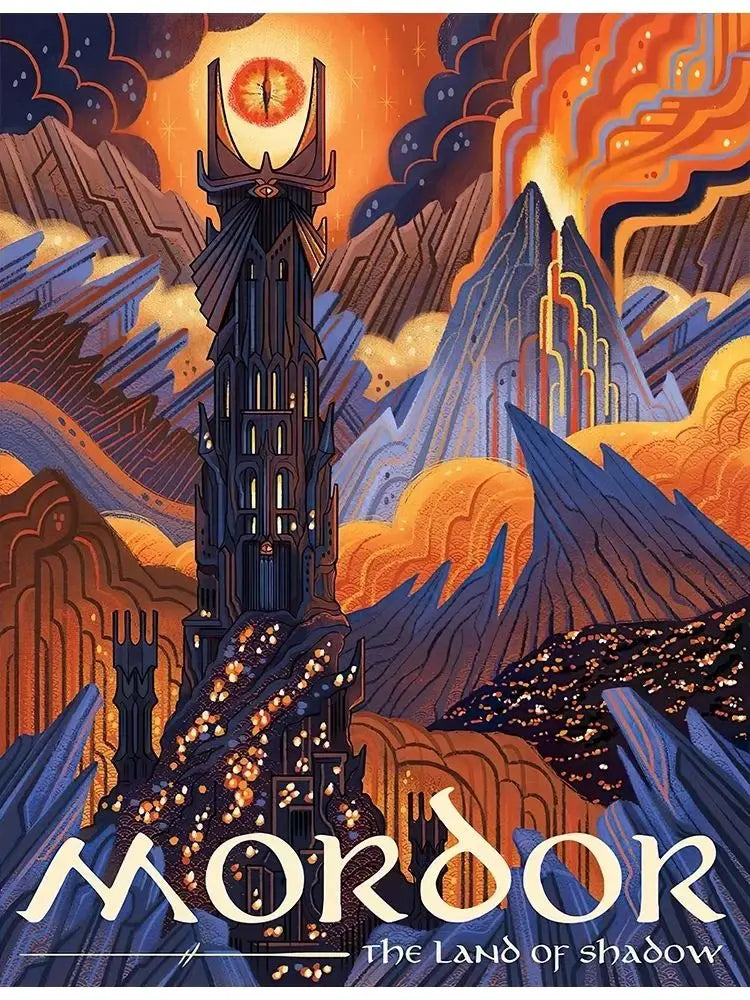 Fantasy Castle Retro Canvas Print – Vintage Wall Art Poster Canvas Wall Art Qst 6 40x50cm Unframed