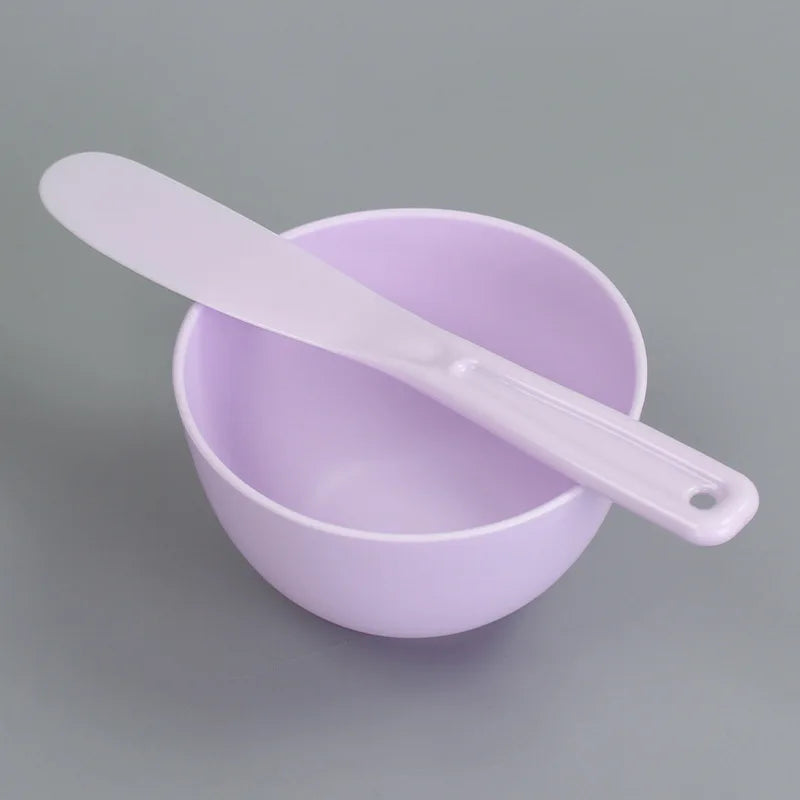 Silicone Face Mask Mixing Bowl & Brush Applicator Set Skincare Applicator Set Qme Light Purple Set