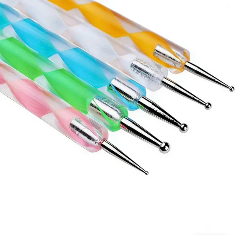 Nail Dotting Pens Set | Rotatable DIY Nail Art Tools 5–10 Pc Nail Art Dotting Set Qme