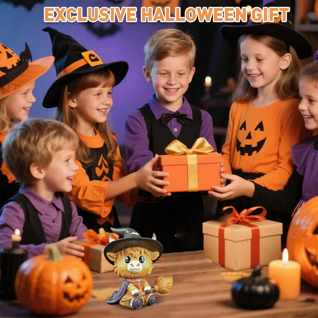 Halloween Highland Cow Gnome Resin Figurine | Festive Decor Halloween Resin Figurine Qme